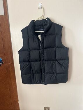 Lands’ End Down Puffer Vest Black Mens M Quilted Nylon Warm Winter
